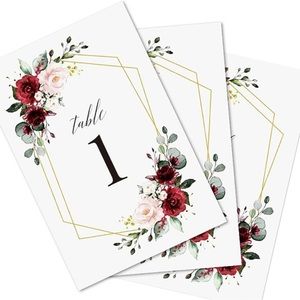 Wedding Table Numbers, Numbers 1-25,Double Sided 4×6 Floral Design